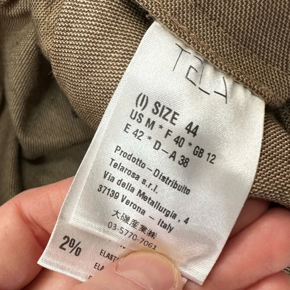 Tela Made in Italy Tan Trouser Jogger Pants Relaxed Fit Size Medium (IT 44)